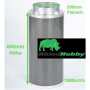 Aktivkohlefilter 200mm x 600mm | Rhino Hobby 1000 | 200mm Flansch | 900 - 1100m³/h